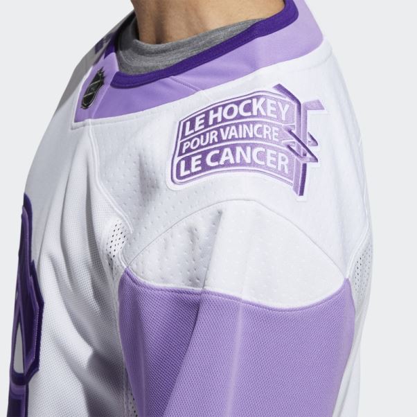 Chandail Blanc Des Canadiens De Hockey Contre Le Cancer Adidas