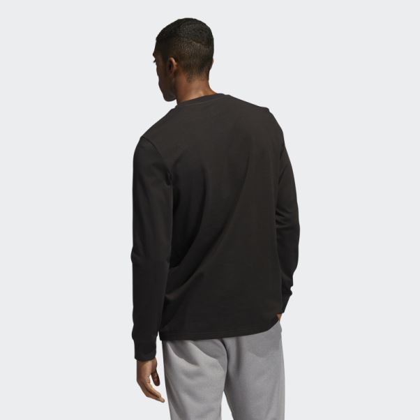 T-shirt Graphique Brodé à Manches Longues Adidas Noir
