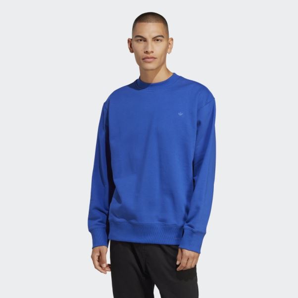 Sweat Adidas Adicolor Contempo Crew French Terry Bleu