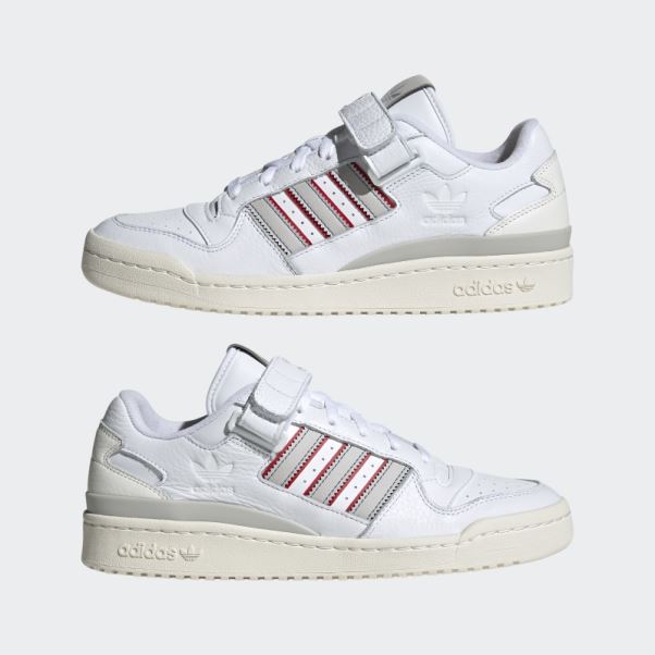 Chaussures Adidas Forum Low Blanc/gris/bleu