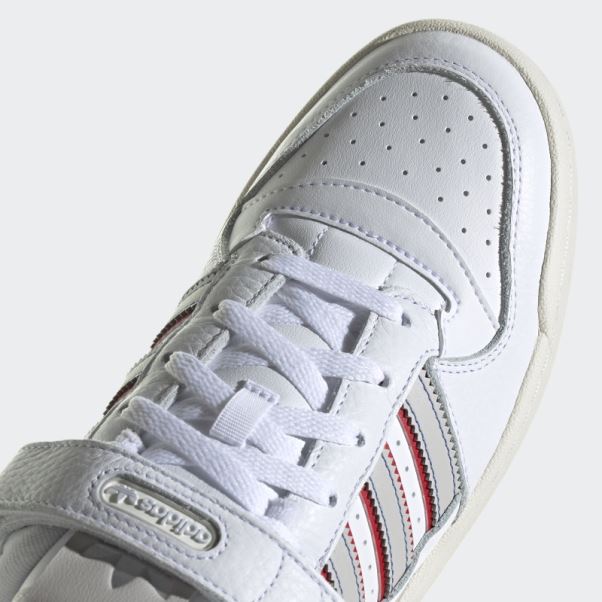 Chaussures Adidas Forum Low Blanc/gris/bleu