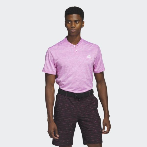 Polo Adidas Fuchsia à Rayures Texturées