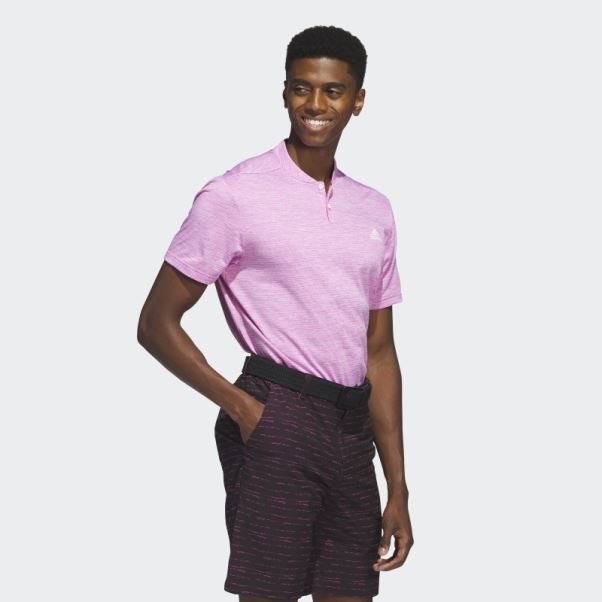 Polo Adidas Fuchsia à Rayures Texturées