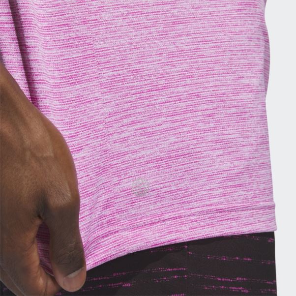 Polo Adidas Fuchsia à Rayures Texturées