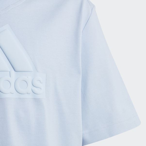 T-shirt En Piqué Logo Future Icons Adidas Bleu Aube
