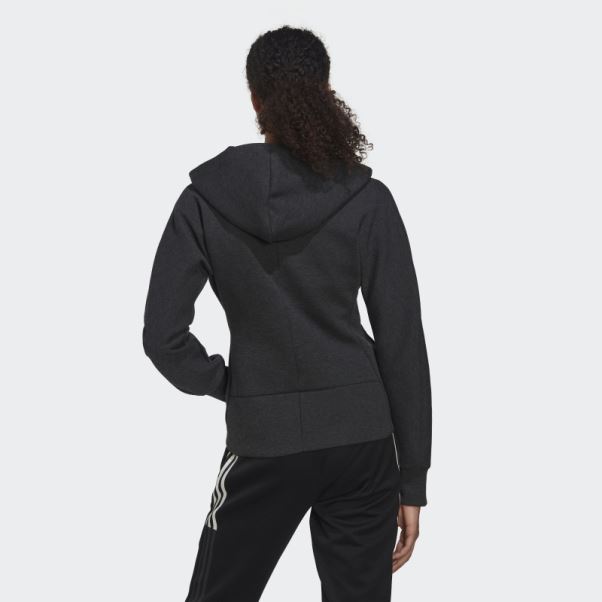 Adidas Mission Victoire Sweat à Capuche Zippé Coupe Slim Noir Melange