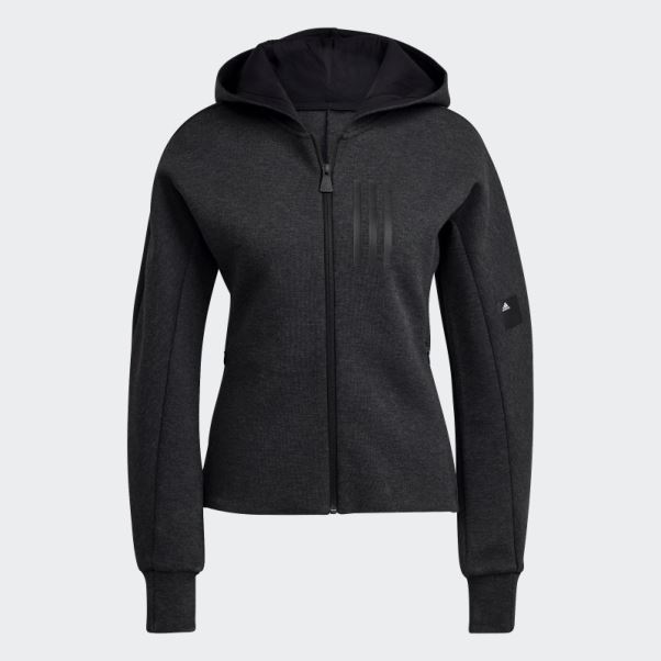 Adidas Mission Victoire Sweat à Capuche Zippé Coupe Slim Noir Melange