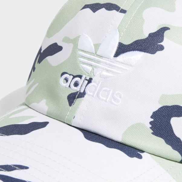 Adidas Casquette Décontractée Camo Trefoil Vert Clair