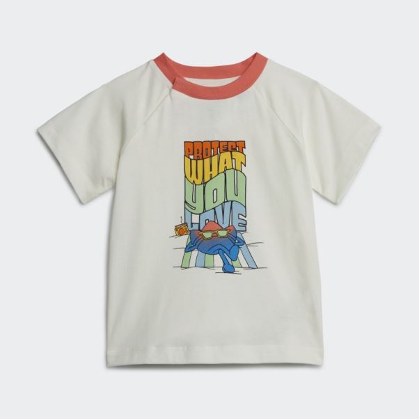 T-shirt Adidas Blanc Imprimé Graphique