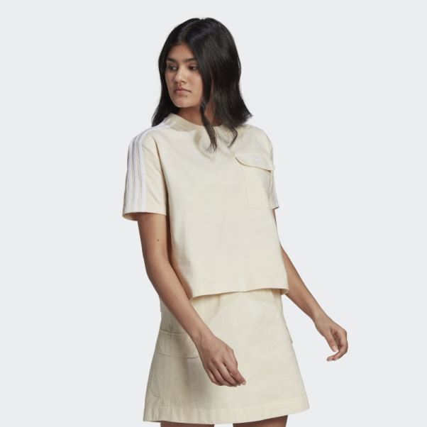 Adicolor Classics Popeline Back Loose Tee Adidas Blanc
