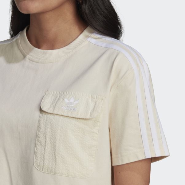 Adicolor Classics Popeline Back Loose Tee Adidas Blanc