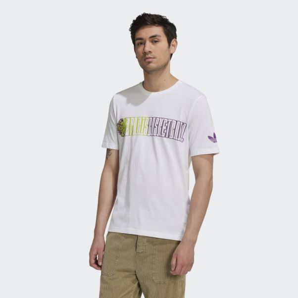 T-shirt Adidas X Paris Basketball Paris Pour Paris Blanc Fashion