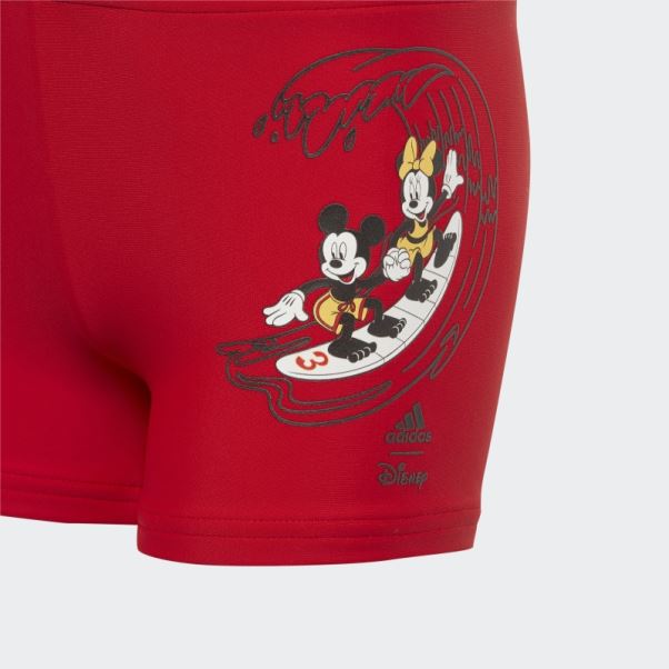 écarlate Chaud Adidas X Disney Mickey Mouse Boxer De Bain à Imprimé Surf