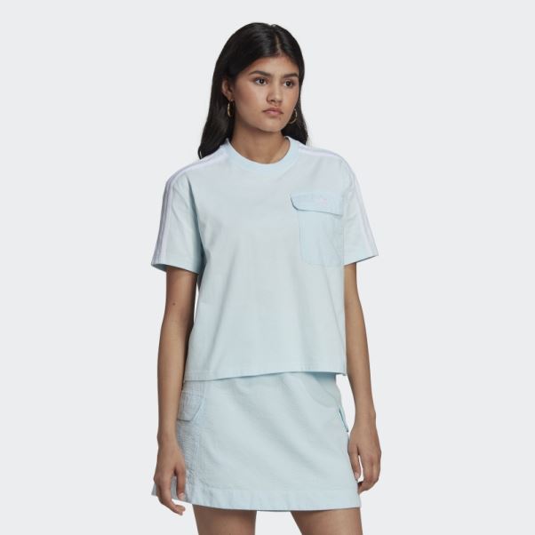 Adidas Adicolor Classics Popeline Back Loose Tee Bleu