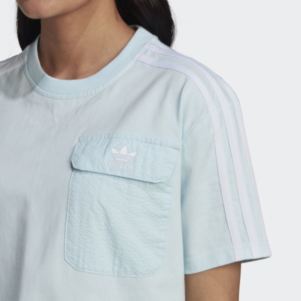 Adidas Adicolor Classics Popeline Back Loose Tee Bleu