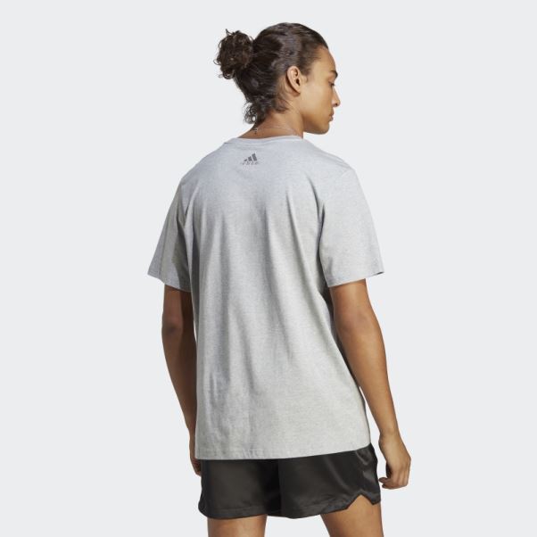 T-shirt à Gros Logo En Jersey Essentiel Gris Moyen Adidas