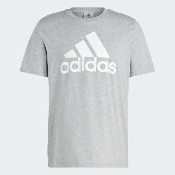 T-shirt à Gros Logo En Jersey Essentiel Gris Moyen Adidas