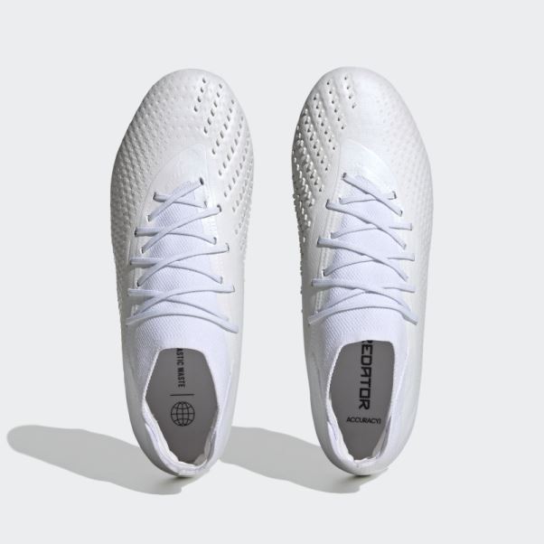 Predator Blanc Précision.1 Crampons De Football Pour Terrain Ferme Adidas