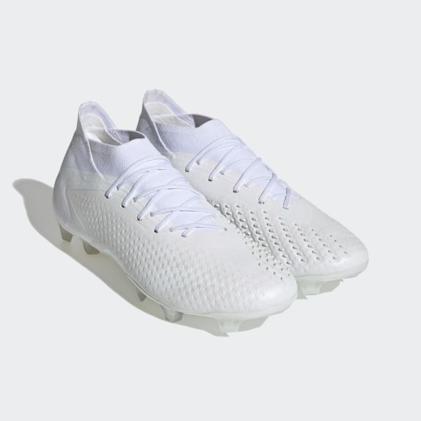 Predator Blanc Précision.1 Crampons De Football Pour Terrain Ferme Adidas