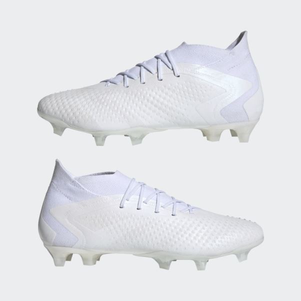 Predator Blanc Précision.1 Crampons De Football Pour Terrain Ferme Adidas