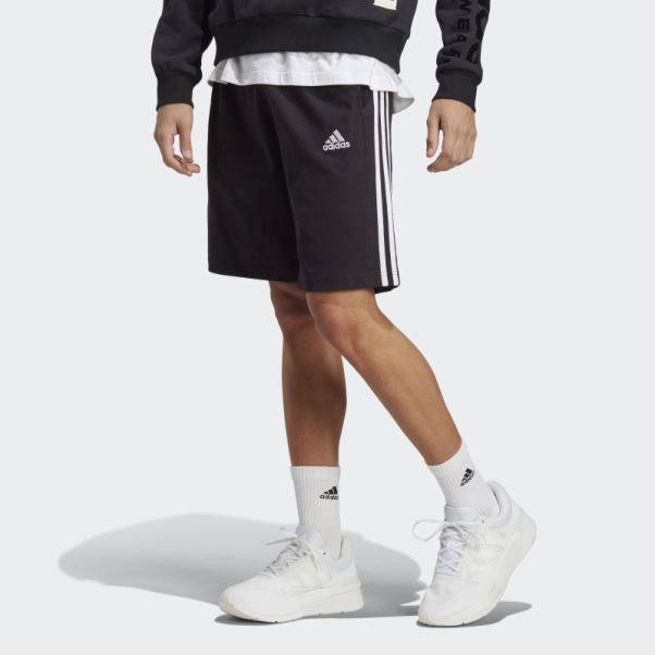 Short En Jersey à 3 Bandes Essentials Noir Adidas