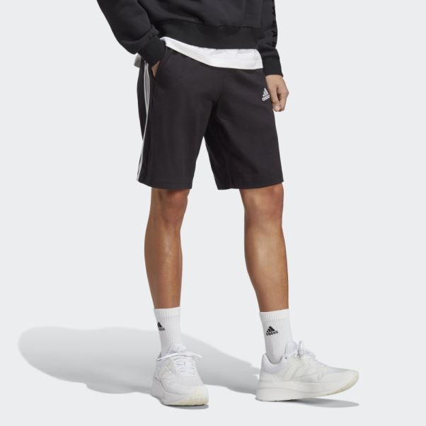 Short En Jersey à 3 Bandes Essentials Noir Adidas