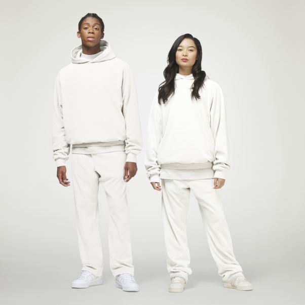 Adidas Basketball Sweat à Capuche En Velours Blanc