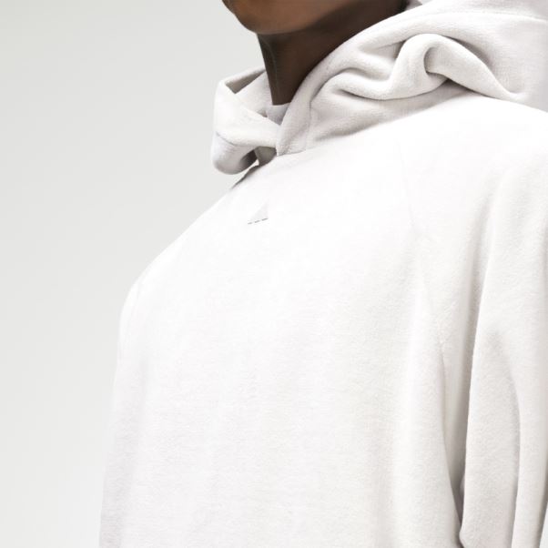 Adidas Basketball Sweat à Capuche En Velours Blanc