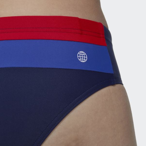 Maillot De Bain Color Block Bleu Marine Adidas