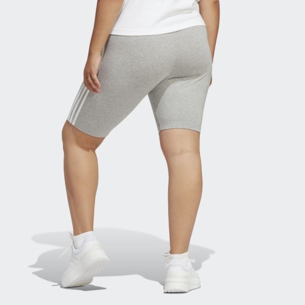 Short De Vélo Essentiel à 3 Bandes (grande Taille) Gris Moyen Adidas