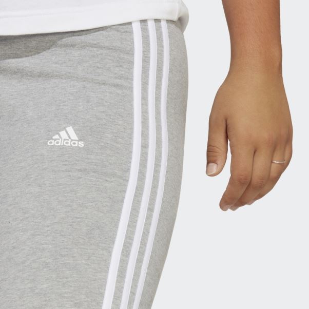 Short De Vélo Essentiel à 3 Bandes (grande Taille) Gris Moyen Adidas