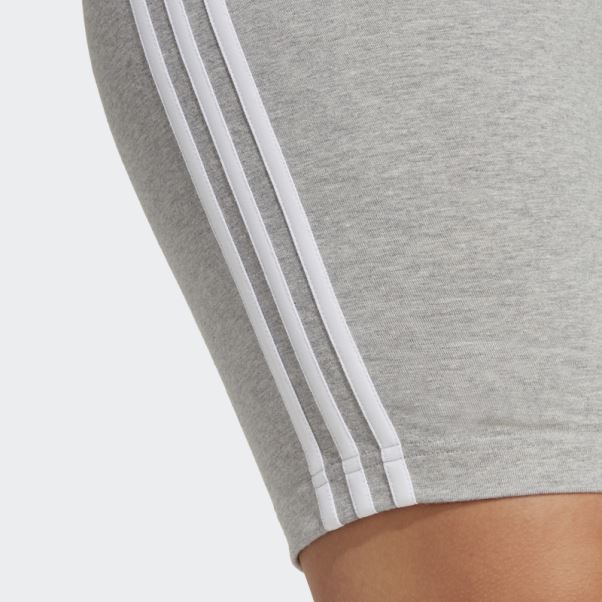 Short De Vélo Essentiel à 3 Bandes (grande Taille) Gris Moyen Adidas