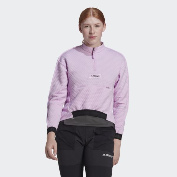 Polaire Adidas Terrex Randonnée 1/2 Zip Lilas