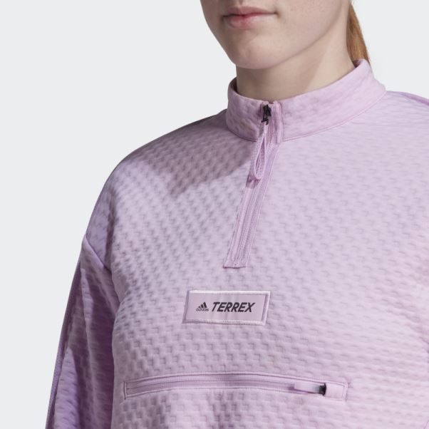 Polaire Adidas Terrex Randonnée 1/2 Zip Lilas