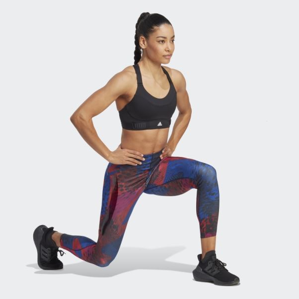 Adidas Adizero Running Allover Print 7/8 Legging Rouge