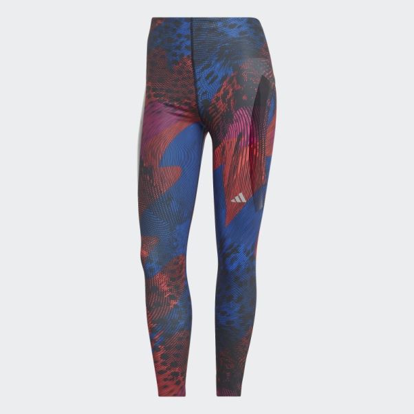 Adidas Adizero Running Allover Print 7/8 Legging Rouge