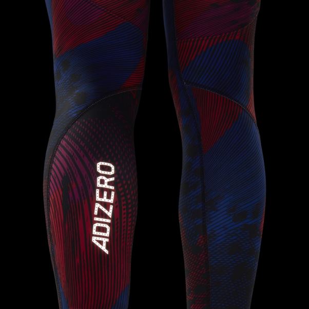 Adidas Adizero Running Allover Print 7/8 Legging Rouge