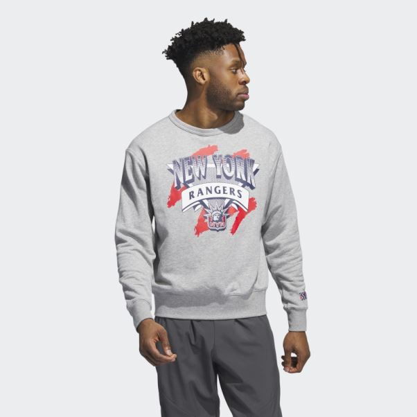 Sweat Adidas Rangers Vintage Crew Gris Moyen