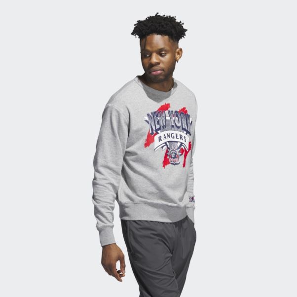 Sweat Adidas Rangers Vintage Crew Gris Moyen