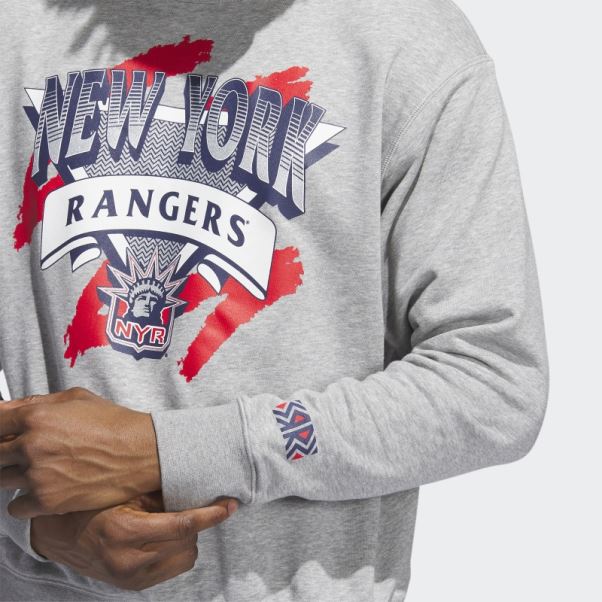Sweat Adidas Rangers Vintage Crew Gris Moyen
