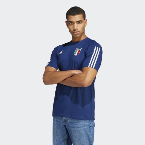 T-shirt Italy Tiro 23 En Coton Bleu Foncé Adidas