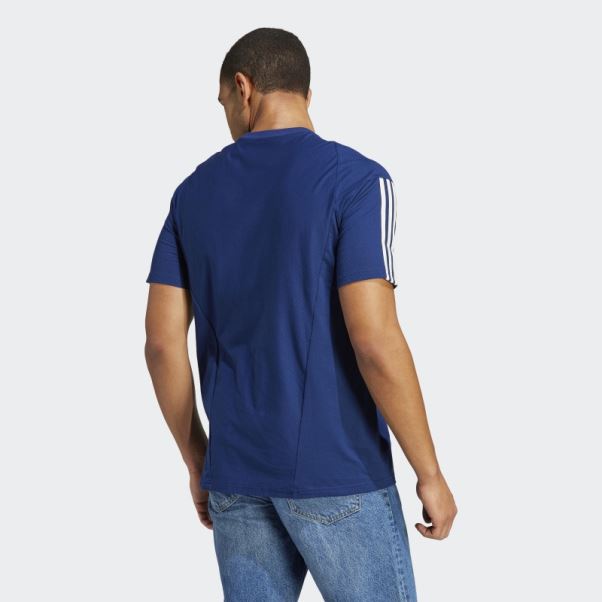 Tee Shirt Adidas Tiro 23 Italy Bleu Foncé En Coton