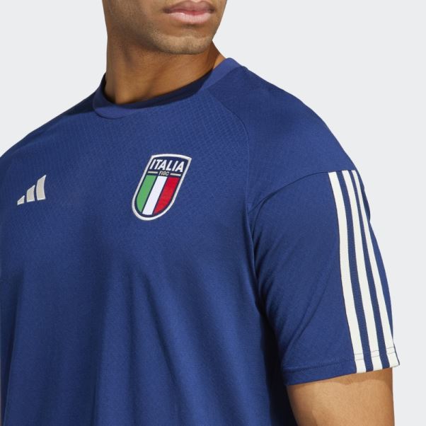 Tee Shirt Adidas Tiro 23 Italy Bleu Foncé En Coton
