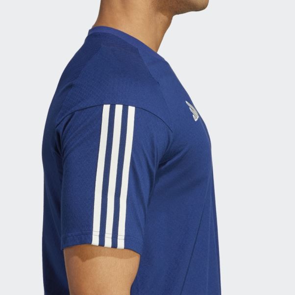 Tee Shirt Adidas Tiro 23 Italy Bleu Foncé En Coton
