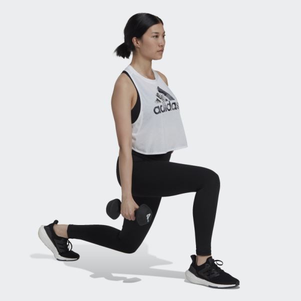 Adidas Aeroready Made For Training Débardeur Fleuri Blanc