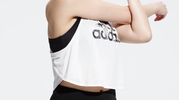 Adidas Aeroready Made For Training Débardeur Fleuri Blanc