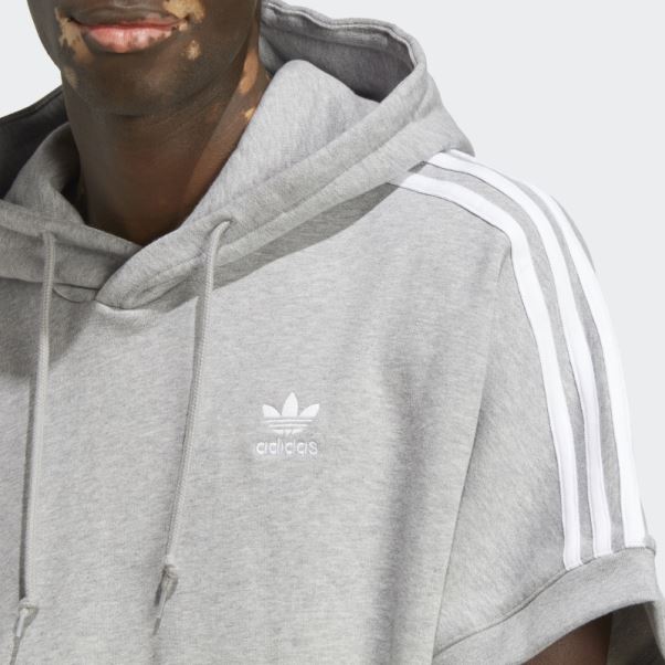 Adidas Adicolor Classics Sweat à Capuche Manches Courtes Gris Moyen