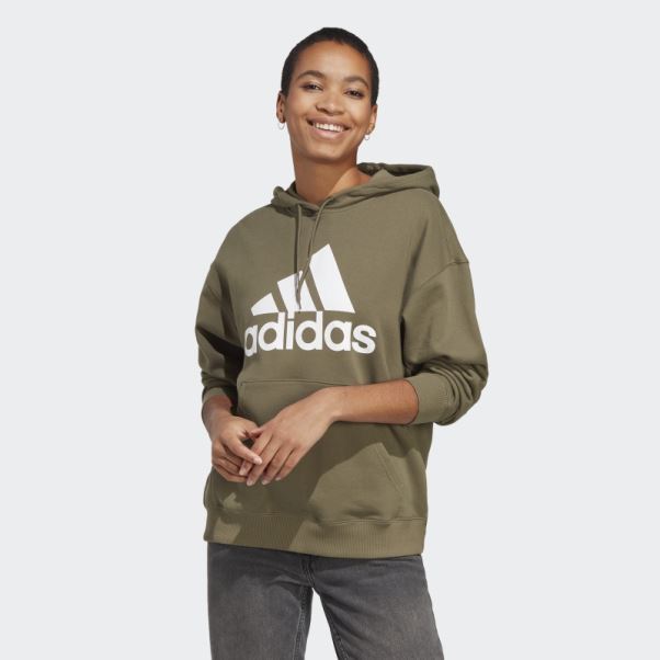Sweat à Capuche Oversize En Molleton à Gros Logo Olive Adidas Adidas