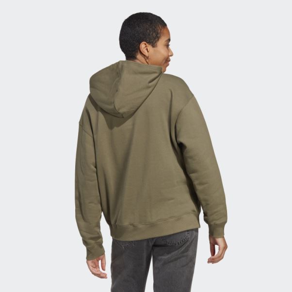 Sweat à Capuche Oversize En Molleton à Gros Logo Olive Adidas Adidas