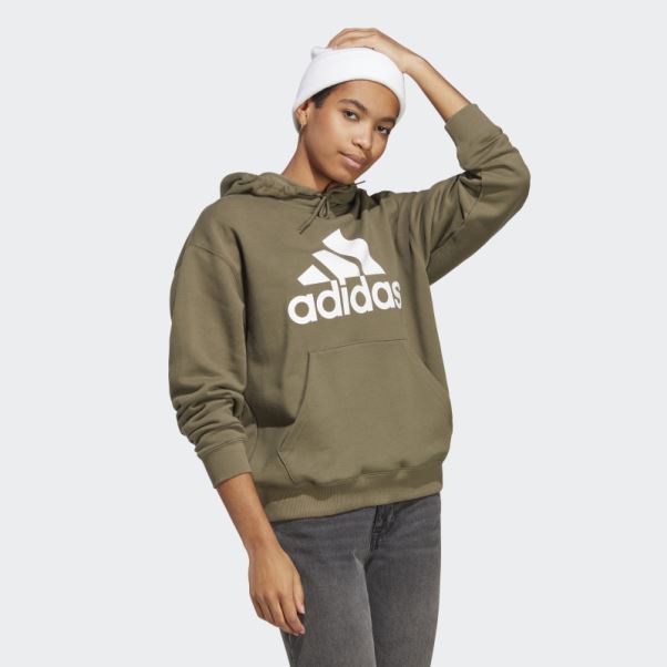 Sweat à Capuche Oversize En Molleton à Gros Logo Olive Adidas Adidas